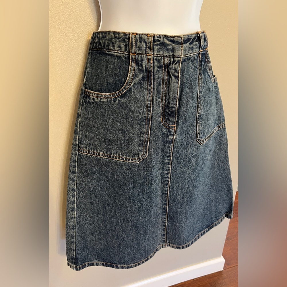 High Sierra Blue Denim Knee-Length A-Line Skirt, size 4